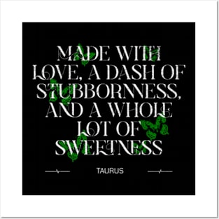 Taurus Coquette Butterfly Quote Zodiac Sign Astrology Birthday Posters and Art